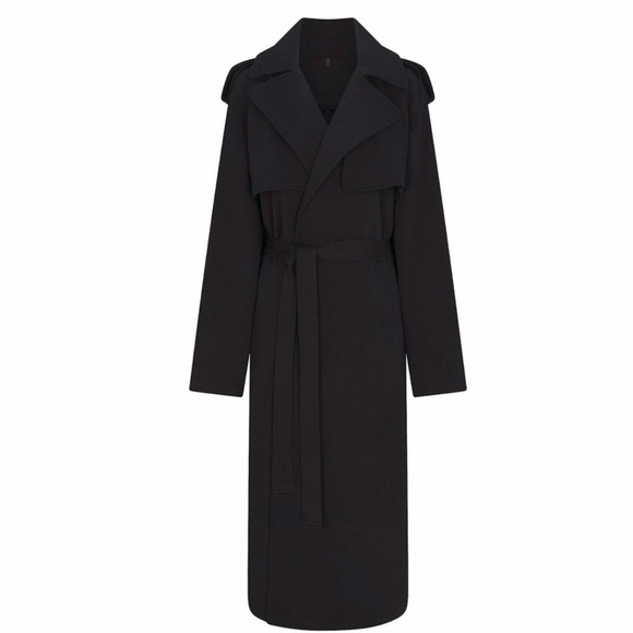 NWT SKIMS Boyfriend Fleece Oversized Trench Coat • Washed Onyx • Women’s S  New - Picture 5 of 15